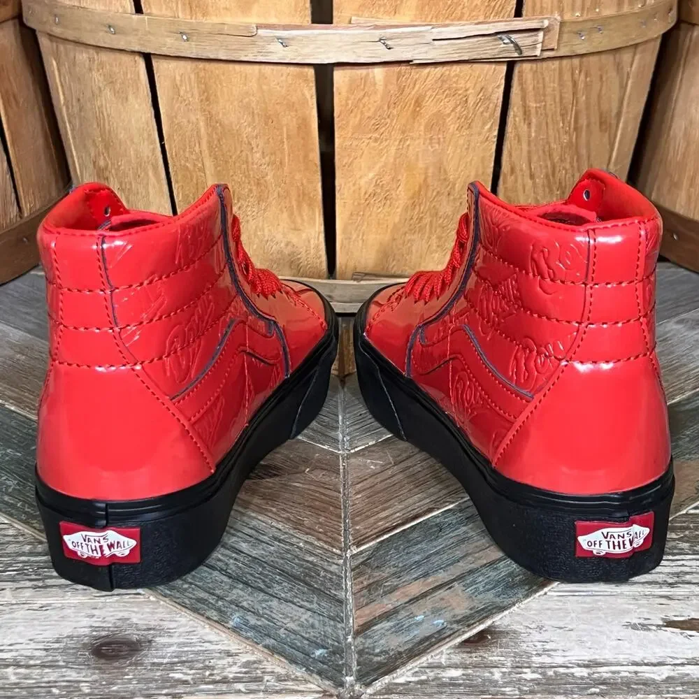 Vans Sk8-Hi Platform 2 David Bowie Ziggy Stardust Red Patent Sneaker Womens 6.5